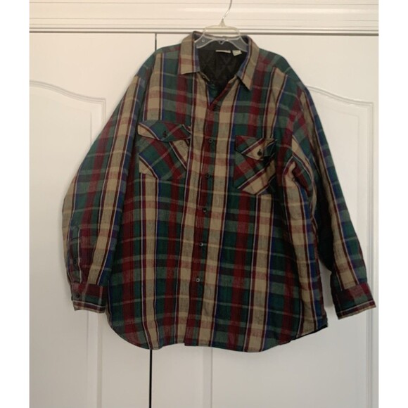 Deer Creek Mens Flannel Shirt Jacket Quilt Lined Plaid Size XL Work Shirt - Picture 1 of 14